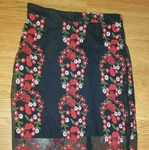 Long floral skirt